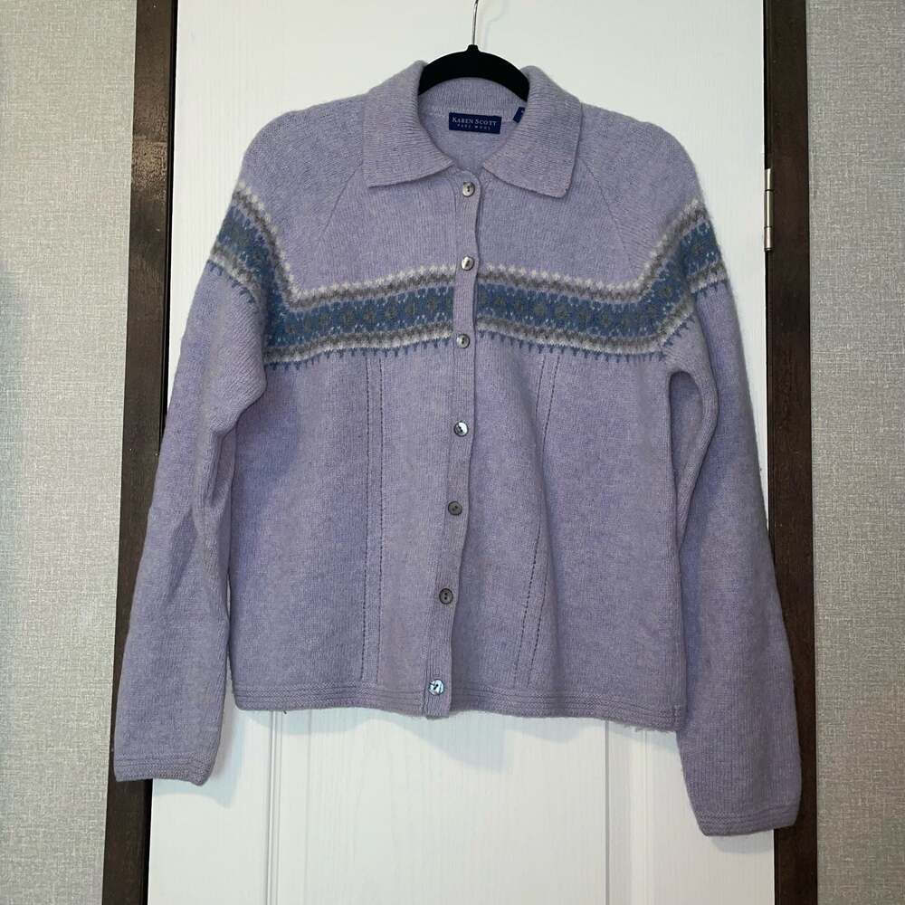 Karen Scott Pure Wool Cardigan Sweater cottagecore style